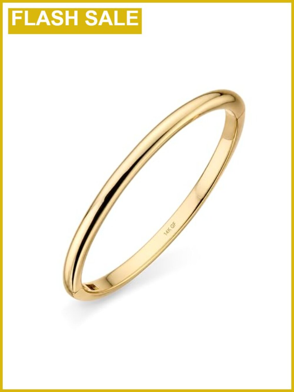 14k Gold Filled Bangle Bracelet for Women, Minimalist Solid Band Stacking